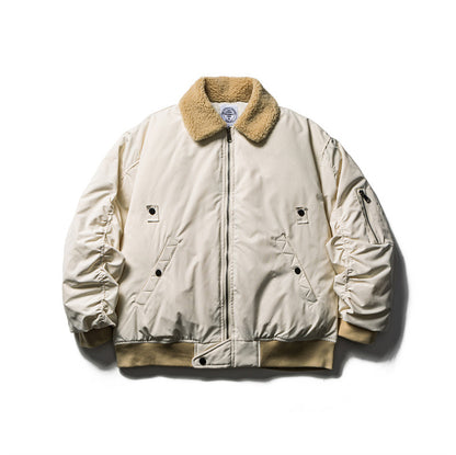 Men's short parka bomber with sherpa collar, padded utility jacket EVA-US