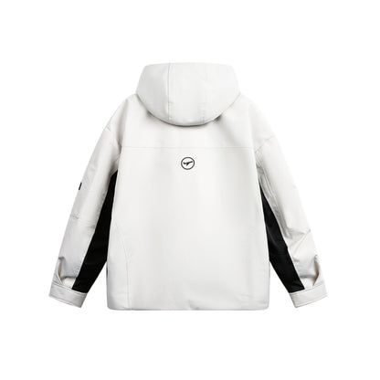Unisex Technical Padded Winter Parka with High Hood and Multiple Zipper Pockets EVA-US