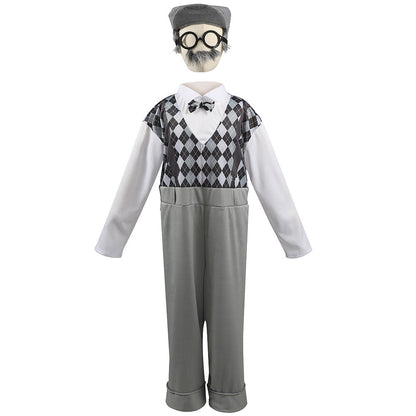 Men's carnival costume as a stylish grandfather with characteristic accessories EVA-US