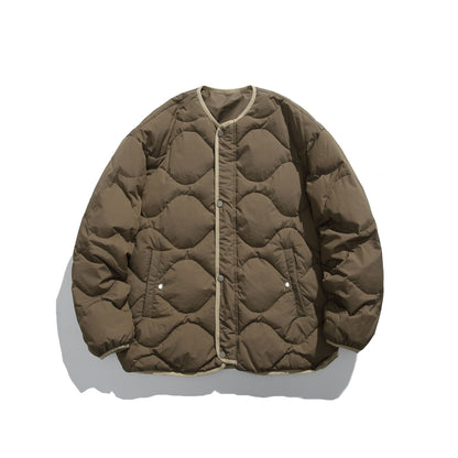 Unisex Boxy quilted liner jacket in oversized style with round neckline EVA-US