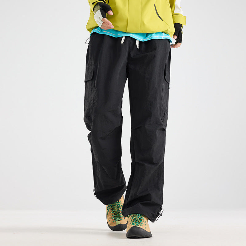 Men's Lightweight Technical Cargo Trekking Pants with Drawstring Waist and Adjustable Leg Openings EVA-US