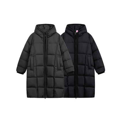 Women's Long Quilted Coat with Hood, Oversize Thermal Insulation EVA-US