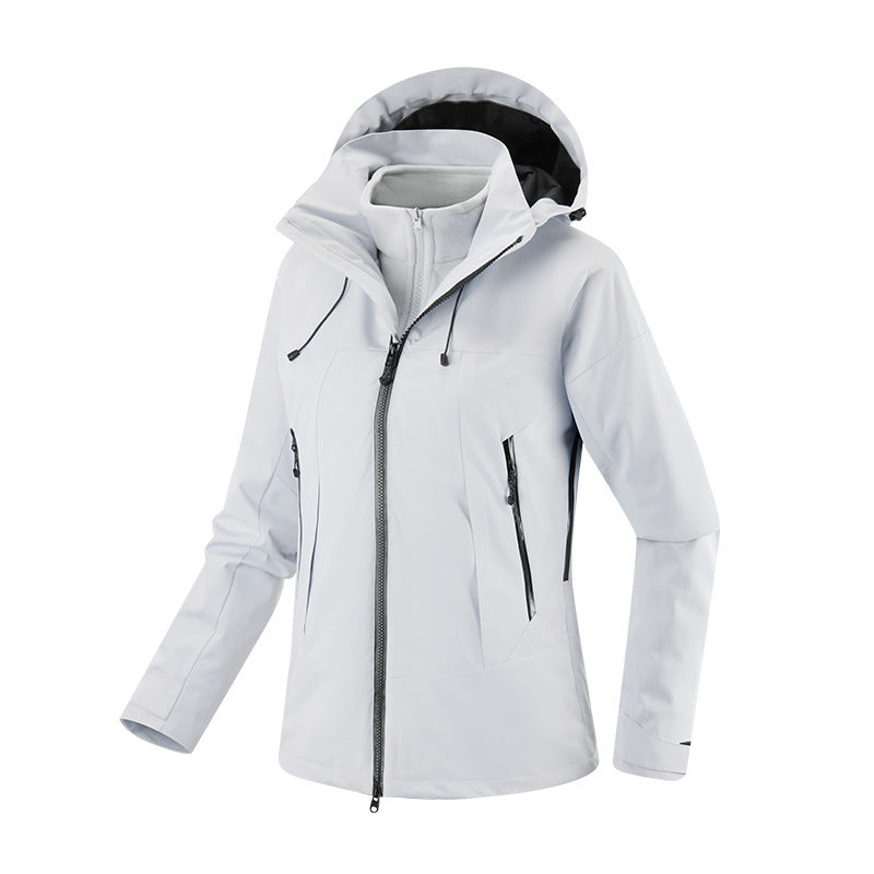 Women's Weatherproof Urban Trekking Jacket with Thermal Fleece Lining and Welded Zippers EVA-US