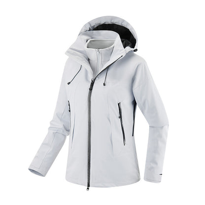 Women's Weatherproof Urban Trekking Jacket with Thermal Fleece Lining and Welded Zippers EVA-US