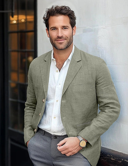 Men's Casual Linen Blazer EVA-US