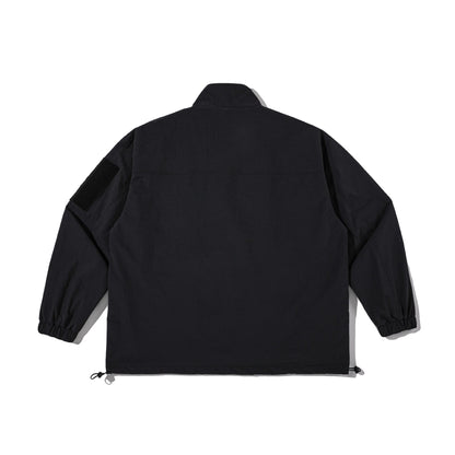 Unisex Lightweight Technical Wind Parka with Drawstring, Zipper Pockets and Sleeve Utility Pocket EVA-US
