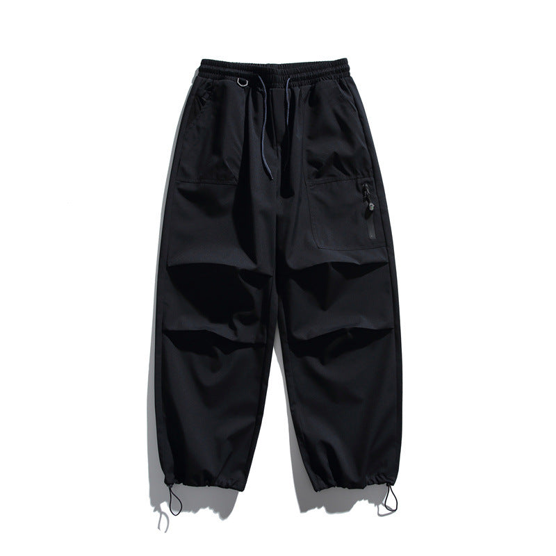 Unisex Technical Cargo Jogger Pants with Elastic Waistband, Zipper Pocket and Drawstring EVA-US