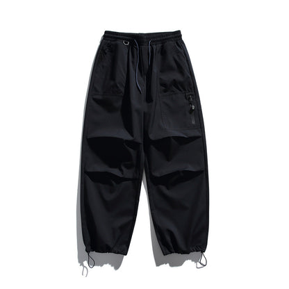 Unisex Technical Cargo Jogger Pants with Elastic Waistband, Zipper Pocket and Drawstring EVA-US