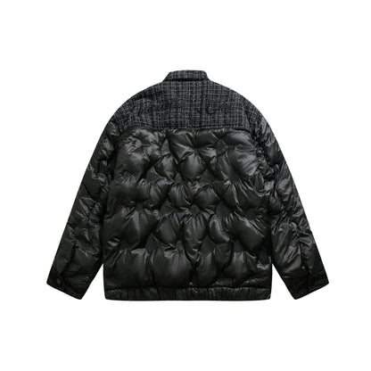 Women's quilted shirt jacket with tweed trim and flap pockets EVA-US