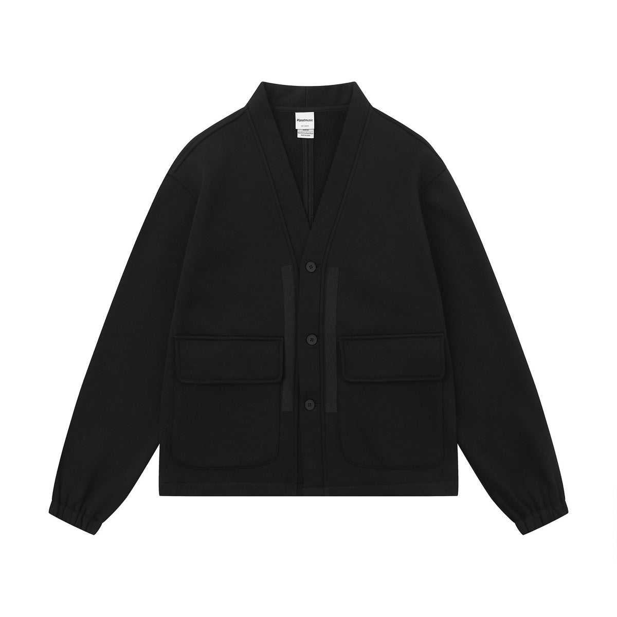 Unisex Oversize Sweat Jacket with Shawl Collar and Patch Pockets EVA-US
