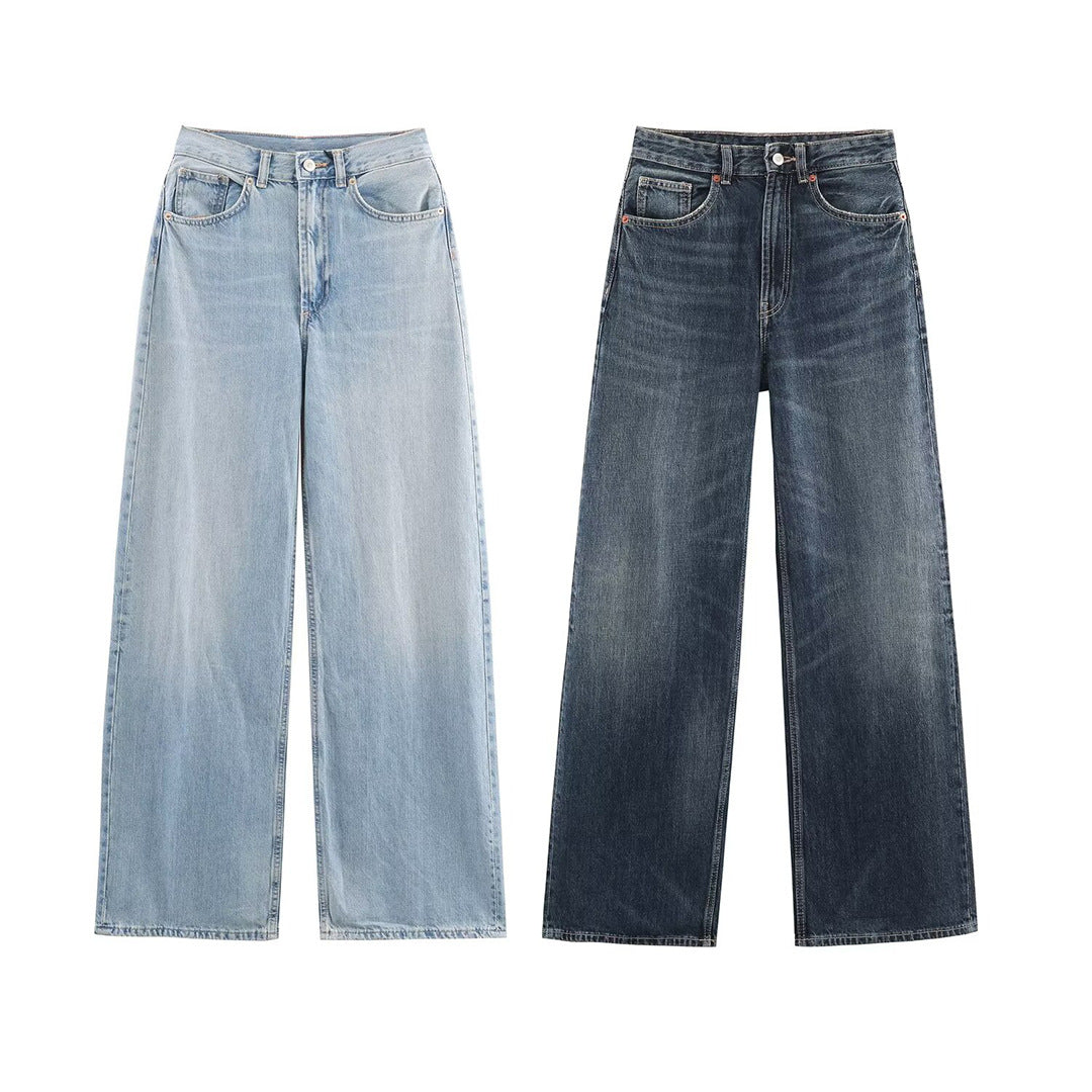 Women's jeans with high waist and wide leg EVA-US