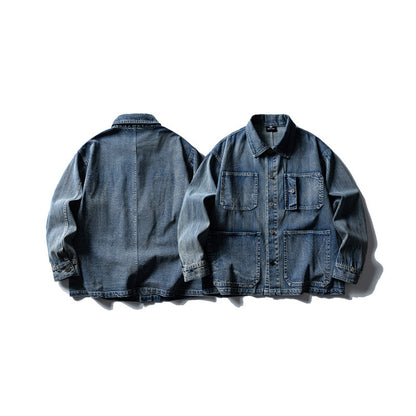 Unisex Boxy-Denim-Blouson with four patch pockets EVA-US
