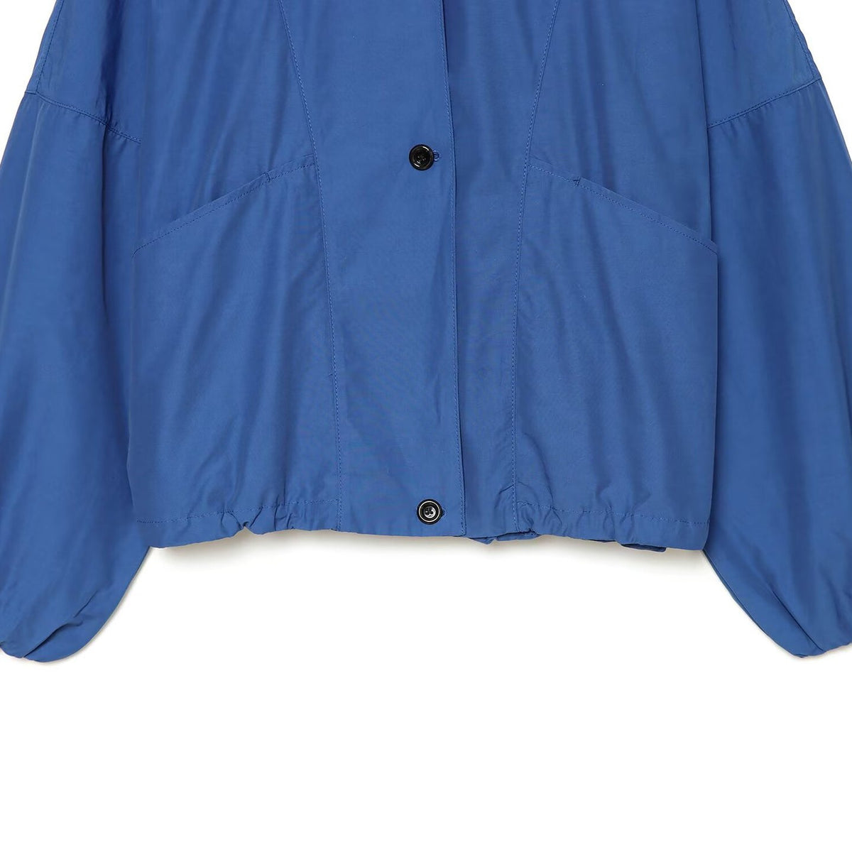 Women's Light Cropped Transitional Jacket with High Stand-Up Collar, Tailored Drawstring and Patch Pockets EVA-US