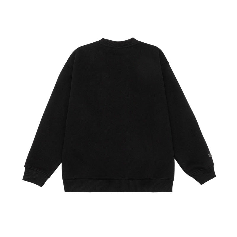 Unisex Oversized Sweatshirt with embroidered chess knight logo and ribbed cuffs EVA-US