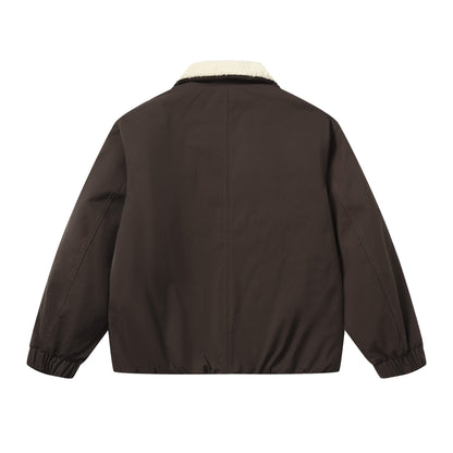 Men's Short Blouson with Sherpa Collar and Utility Pockets EVA-US