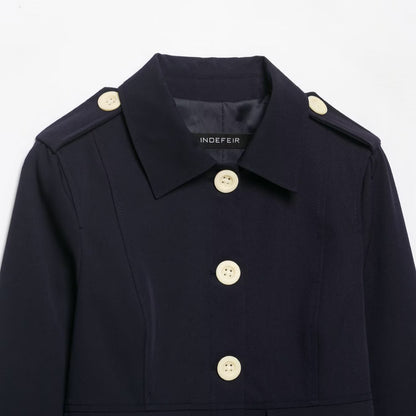 Women’s short jacket in field style with epaulettes, patch pockets and distinctive decorative buttons EVA-US