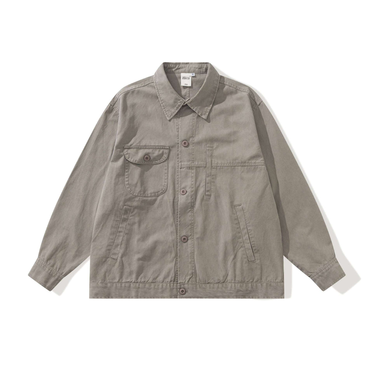Men's Boxy Canvas Utility Blouson Jacket with Large Flap Pockets EVA-US