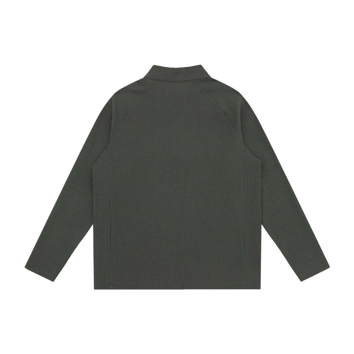 Unisex Waffle Knit Half-Zip Sweater with Shawl Collar and Raglan Sleeves EVA-US