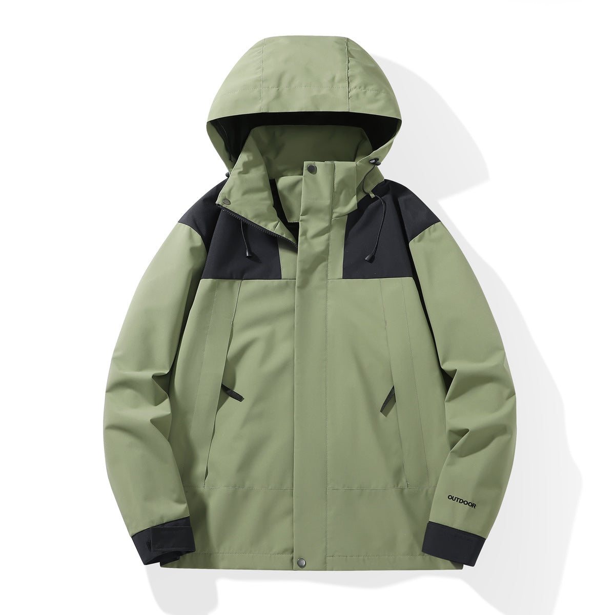 Men's Weatherproof Shell Parka with Adjustable Hood and Concealed Zippers EVA-US