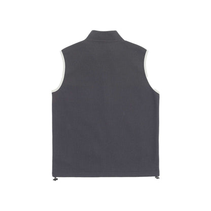 Unisex Waffle Structure Outdoor Vest with Standing Collar, Full-Length Zipper and Drawstring Hem EVA-US