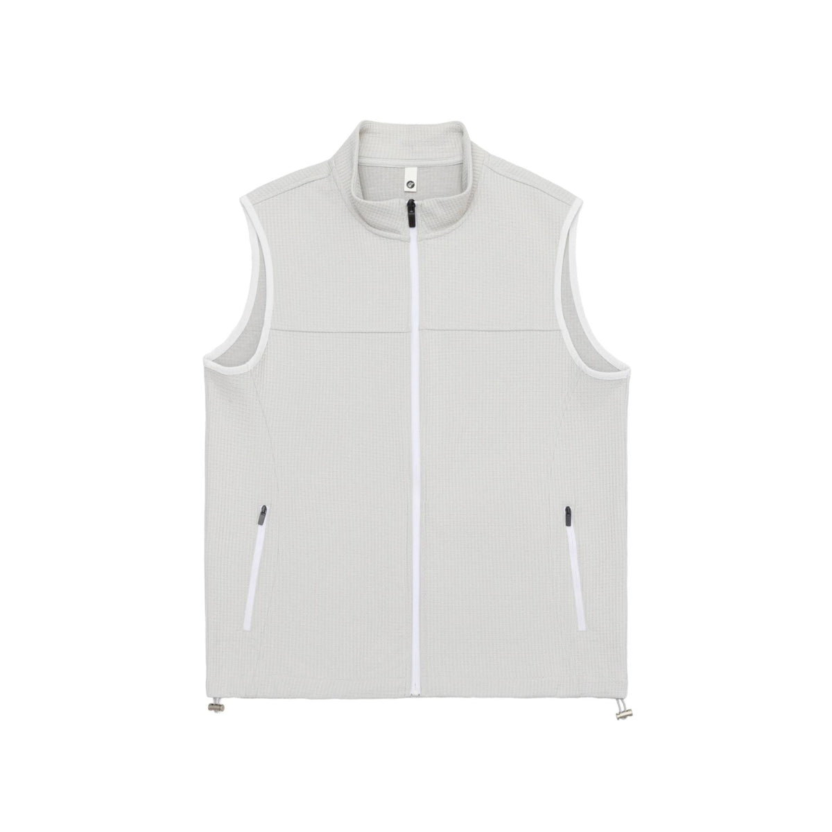 Unisex Waffle Structure Outdoor Vest with Standing Collar, Full-Length Zipper and Drawstring Hem EVA-US
