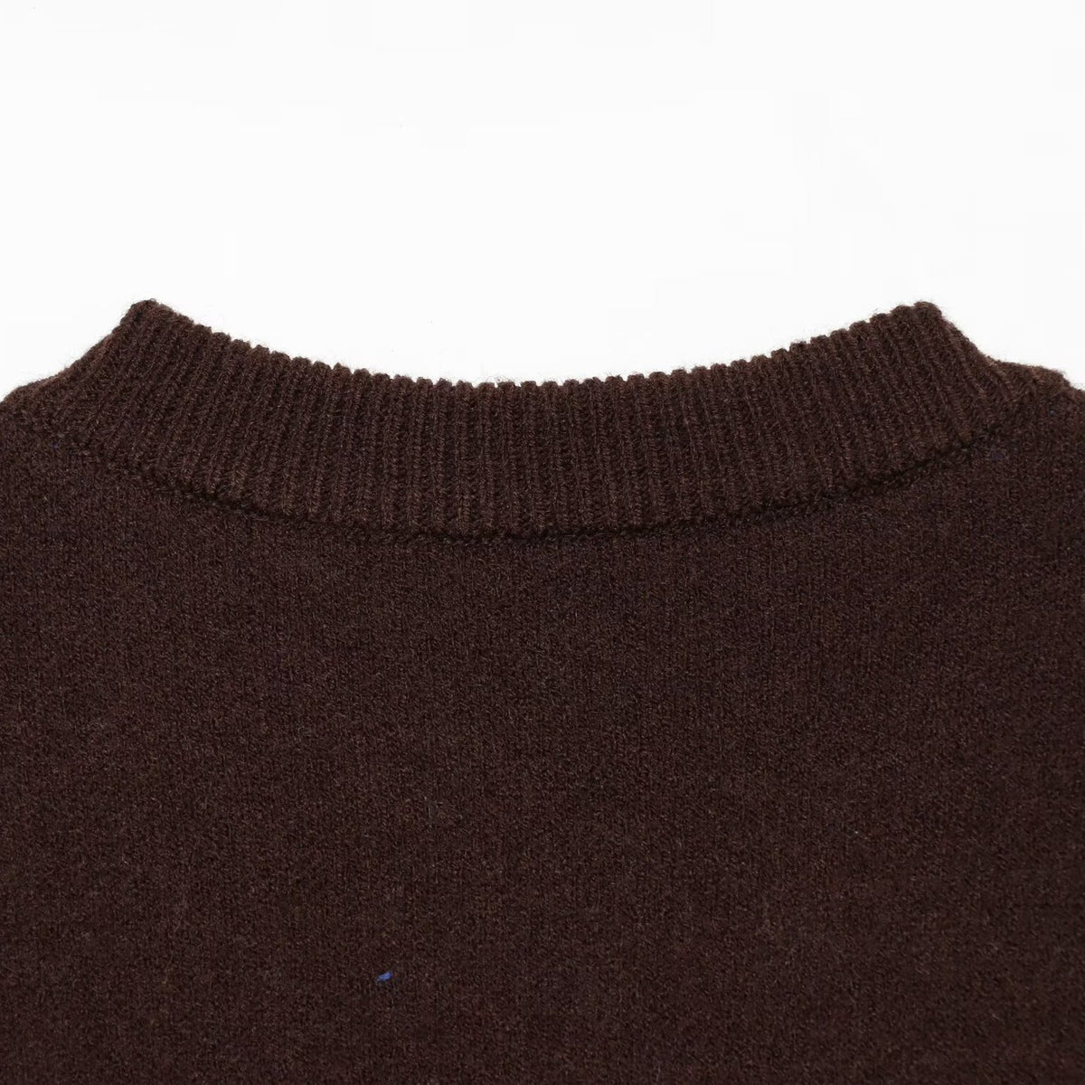 Women's fine knit round neck pullover with oversized dot pattern EVA-US
