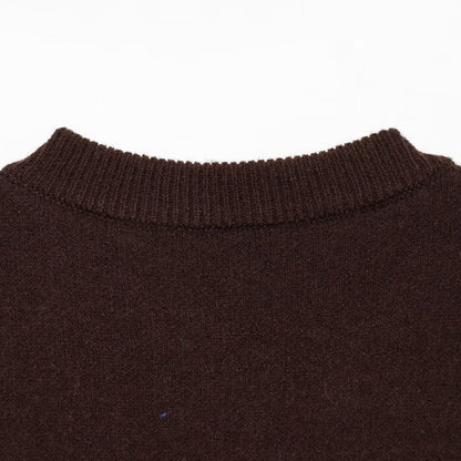 Women's fine knit round neck pullover with oversized dot pattern EVA-US