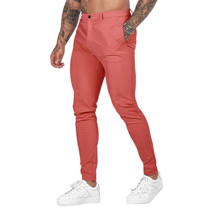 Men's Slim-Fit Chino Pants with Modern Design and Elastic Waist EVA-US