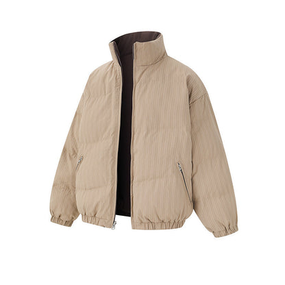 Unisex Reversible Boxy Jacket with Quilted Outer and Fleece Inner Side EVA-US