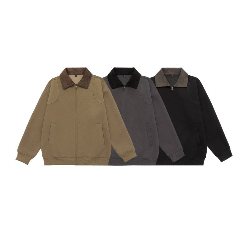 Unisex Oversize Zip jacket with cord collar and built-in side pockets EVA-US