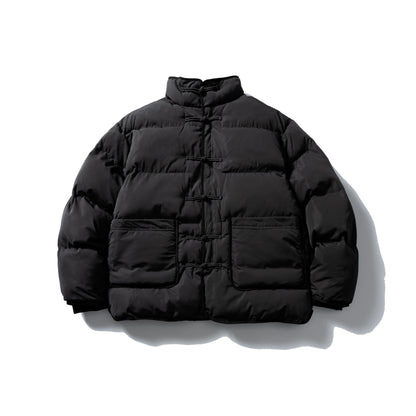 Men's Padded Boxy Jacket with Knot Toggle and Minimalist Outer Shell EVA-US