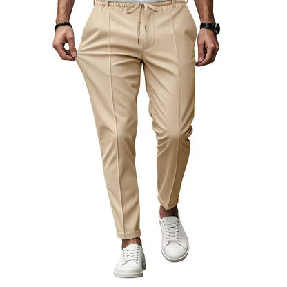Men's elegant casual pants with elastic waistband and side pockets EVA-US