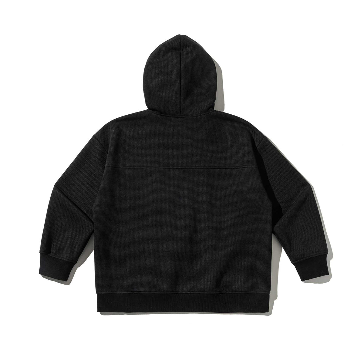 Unisex Textured Hooded Zip Jacket with Waffle Structure and Front Pockets EVA-US