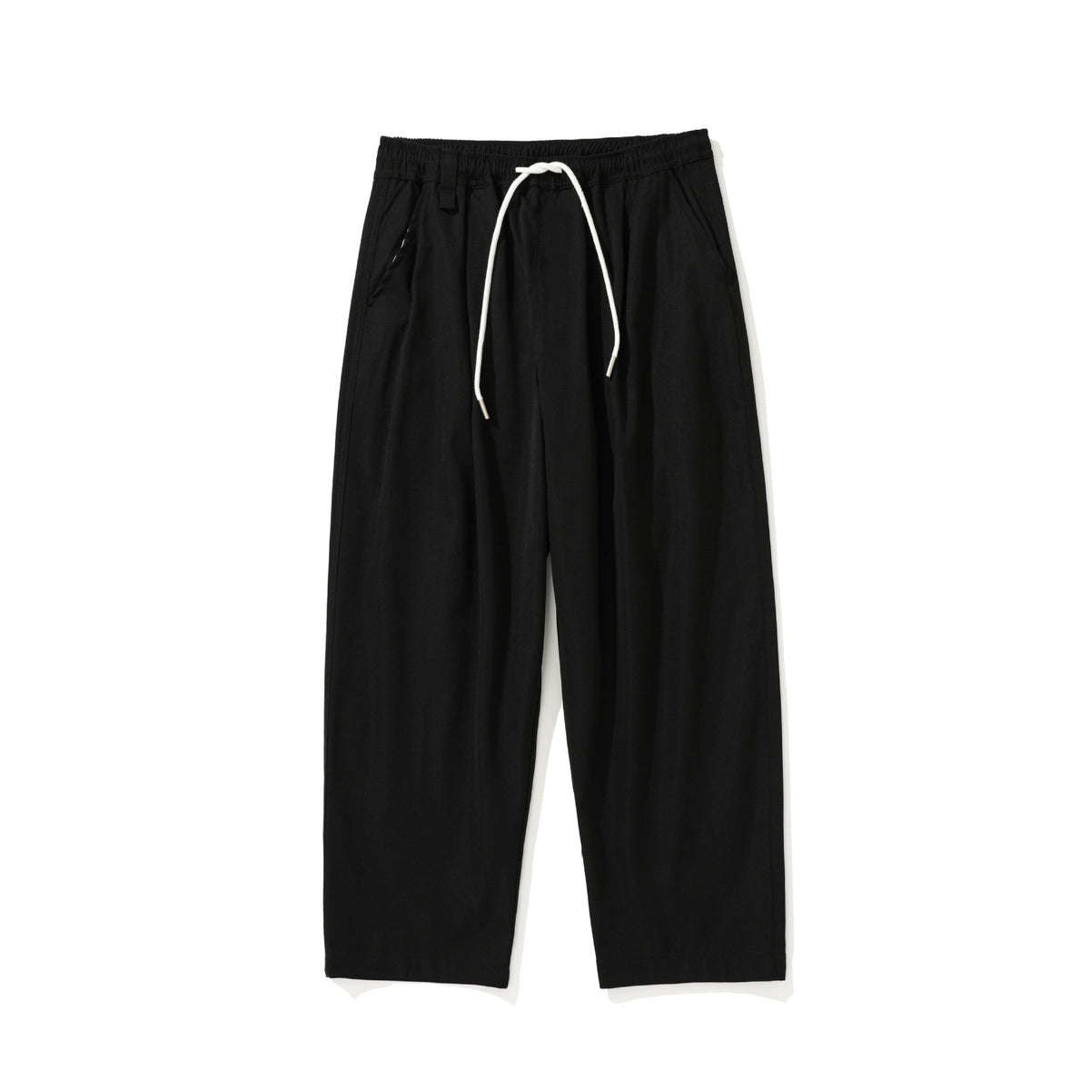 Women Cropped Comfort Pants with Elastic Waistband and Drawstring EVA-US