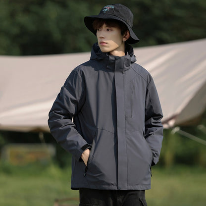 Men's Two-Tone Wind and Water-Repellent Softshell Jacket with Hood EVA-US
