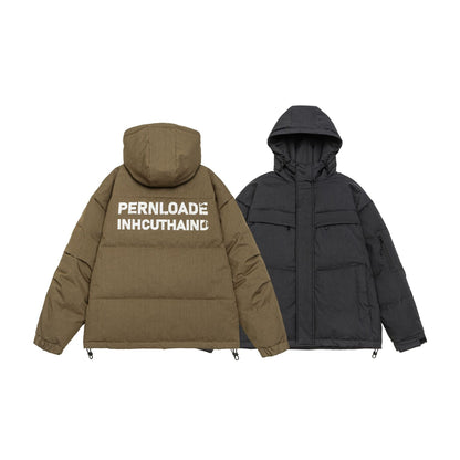 Men's Padded Winter Parka with Hood and Multi-Pockets EVA-US