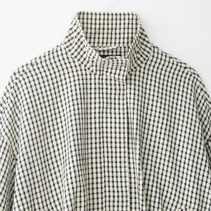 Women's Oversize Cropped Jacket with Stand-up Collar, Boxy Silhouette and Patch Pockets EVA-US
