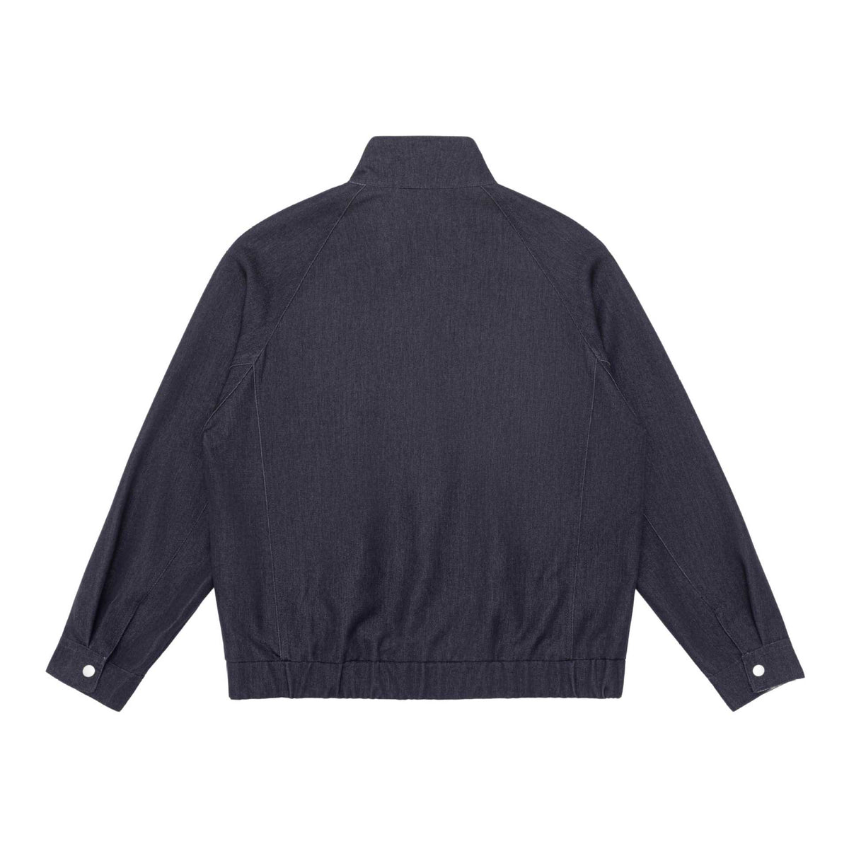 Unisex short jacket in denim mix with quilted division, stand-up collar and concealed zipper EVA-US