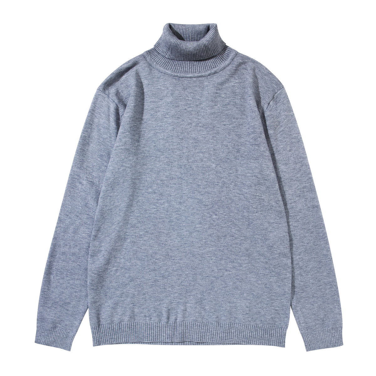 Unisex turtleneck sweater made of fine fine knit with ribbed collar and dropped shoulder EVA-US