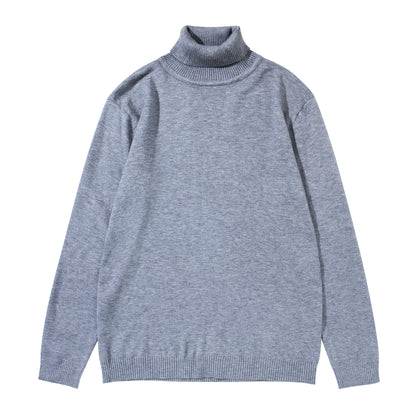 Unisex turtleneck sweater made of fine fine knit with ribbed collar and dropped shoulder EVA-US