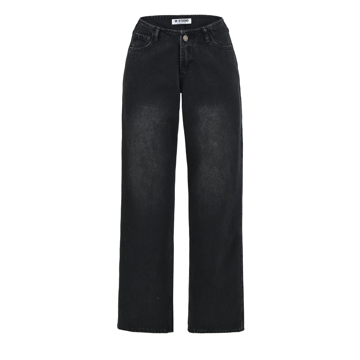Women Highwaist Cropped Jeans with straight cut and wide leg EVA-US
