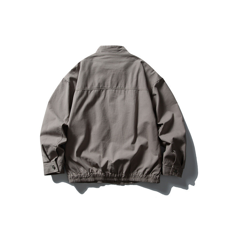 Men's Boxy Field Blouson with Stand-up Collar, Front Zip and Flap Pockets EVA-US