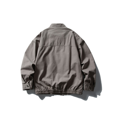 Men's Boxy Field Blouson with Stand-up Collar, Front Zip and Flap Pockets EVA-US