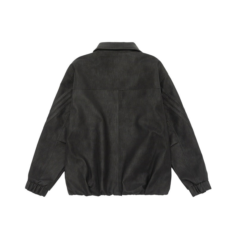 Unisex Boxy Shirt Jacket with concealed press stud placket, raglan seams and elastic hem EVA-US
