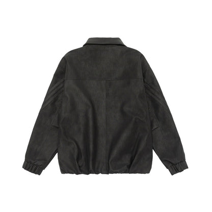 Unisex Boxy Shirt Jacket with concealed press stud placket, raglan seams and elastic hem EVA-US