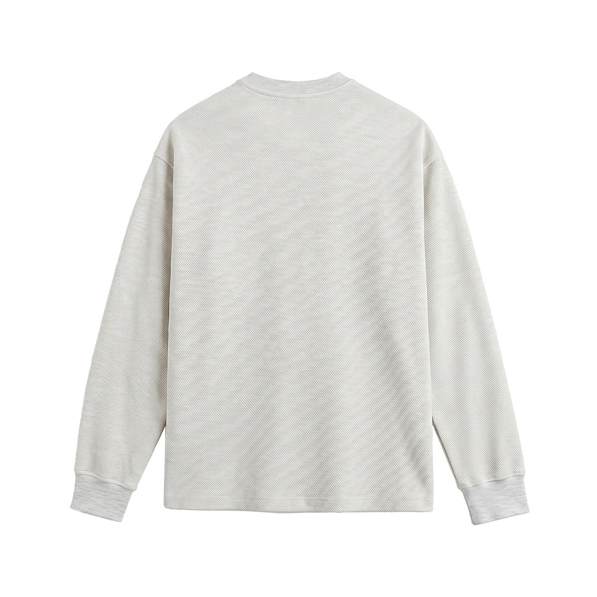 Unisex Loose fitting Henley sweatshirt with waffle texture and ribbed cuffs EVA-US