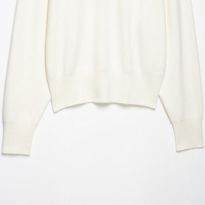Women's chunky knit pullover with half zipper, stand collar and dropped shoulders EVA-US