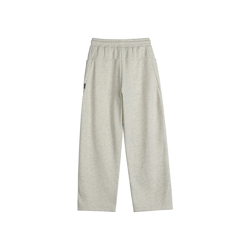 Women's Wide Culotte Jogging Pants with Elastic Waistband, Drawstring, and Decorative Contrast Seams EVA-US