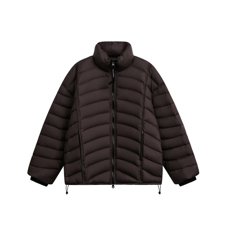 Women's short cut ultralight quilted jacket with stand-up collar EVA-US