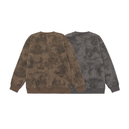 Unisex Oversize Sweatshirt with Vintage Camouflage Look and Ribbed Cuffs EVA-US